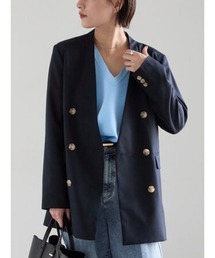 Te chichi | ノーカラーダブルブレストジャケット(ノーカラージャケット)