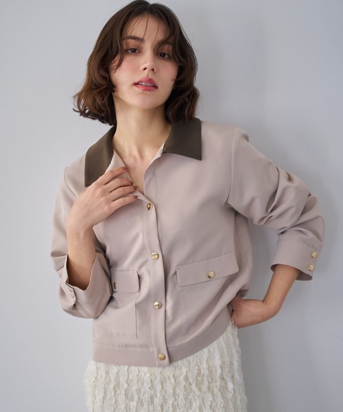 NOELA（ノエラ）の「アウトポケットブルゾン（ブルゾン・レディース・ベージュ/モカ・S/M）」の3枚目の写真