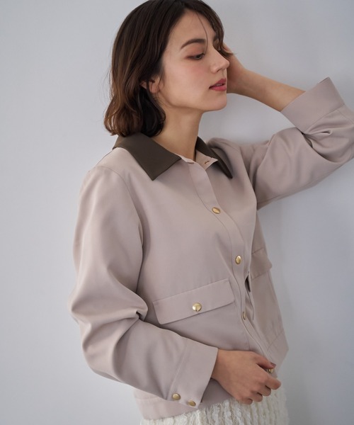 NOELA（ノエラ）の「アウトポケットブルゾン（ブルゾン・レディース・ベージュ/モカ・S/M）」の4枚目の写真