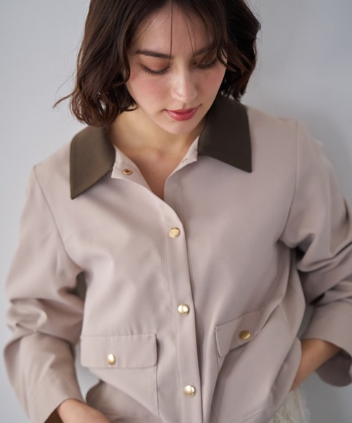 NOELA（ノエラ）の「アウトポケットブルゾン（ブルゾン・レディース・ベージュ/モカ・S/M）」の5枚目の写真