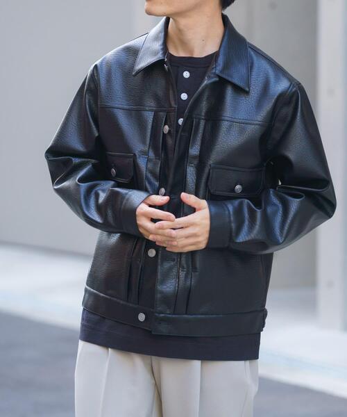 ITEMS URBANRESEARCH（アイテムズ アーバンリサーチ）の「F.L.トラッカージャケット（ブルゾン・メンズ・ブラック・MEDIUM/LARGE）」の4枚目の写真