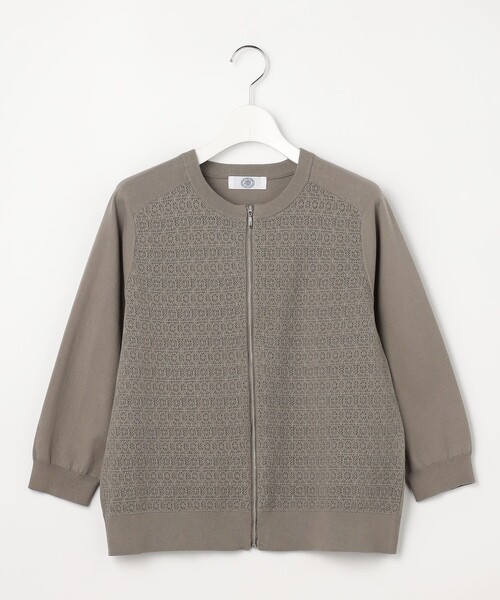 J.PRESS(ジェイプレス)の「【季節の変わり目に】Lace Jacquard ニット ブルゾン(ブルゾン・レディース・ネイビー系/ホワイト系/ブラウン系・T15/T13)」の10枚目の写真