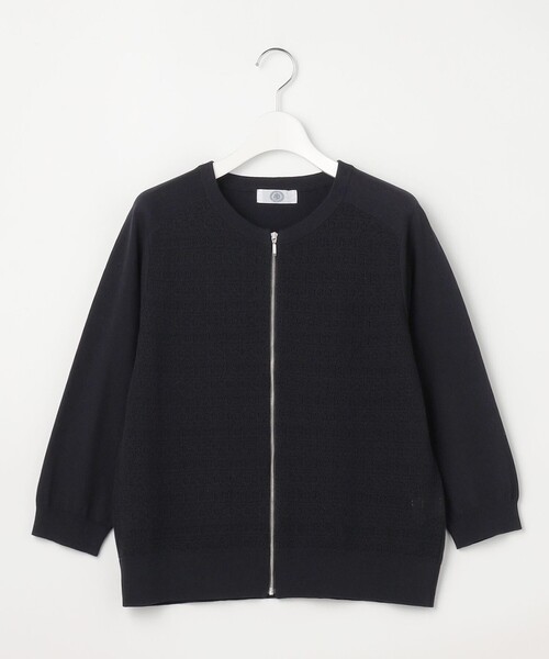 J.PRESS(ジェイプレス)の「【季節の変わり目に】Lace Jacquard ニット ブルゾン(ブルゾン・レディース・ネイビー系/ホワイト系/ブラウン系・T15/T13)」の11枚目の写真
