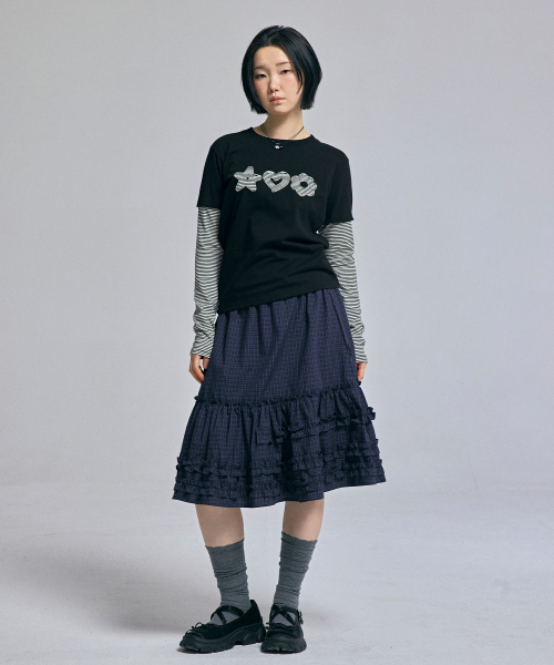 AWESOME STUDIO(オーサムスタジオ)の「ストライプレイヤードTシャツブラック(Tシャツ/カットソー・レディース・ブラック・FREE)」の7枚目の写真