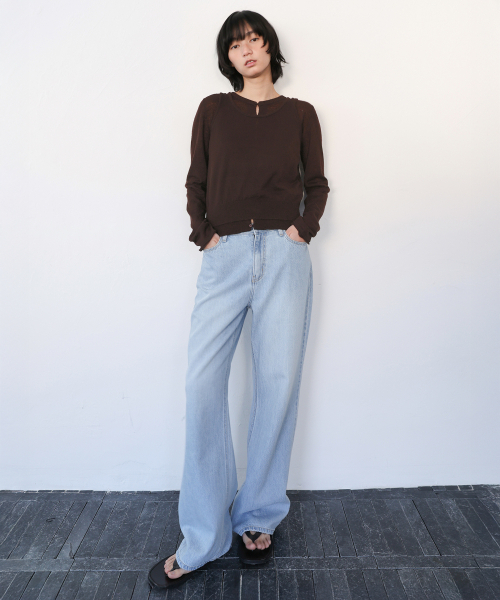 LEVAR（レバー）の「Layered Knit Cardigan Set - Espresso Brown（ニット/セーター・レディース・その他・FREE）」の2枚目の写真