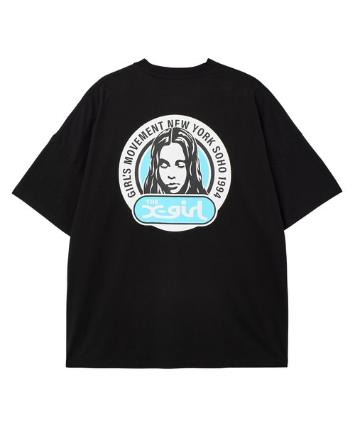 X-girl（エックスガール）の「CIRCLE LOGO AND FACE S/S BIG TEE DRESS（ワンピース・レディース・ブラック/ホワイト・S/M）」の2枚目の写真