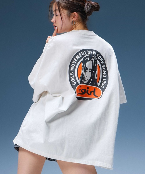 X-girl（エックスガール）の「CIRCLE LOGO AND FACE S/S BIG TEE DRESS（ワンピース・レディース・ブラック/ホワイト・S/M）」の6枚目の写真