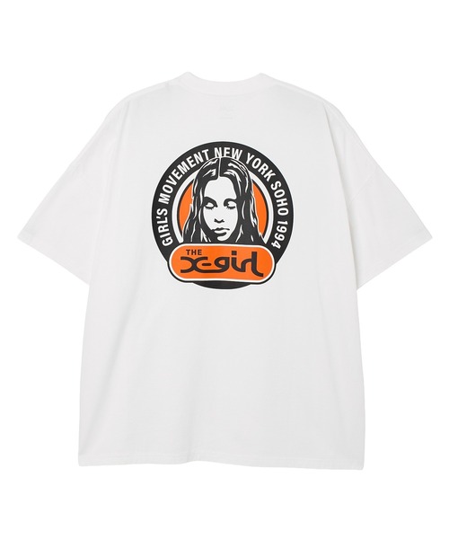 X-girl（エックスガール）の「CIRCLE LOGO AND FACE S/S BIG TEE DRESS（ワンピース・レディース・ブラック/ホワイト・S/M）」の8枚目の写真