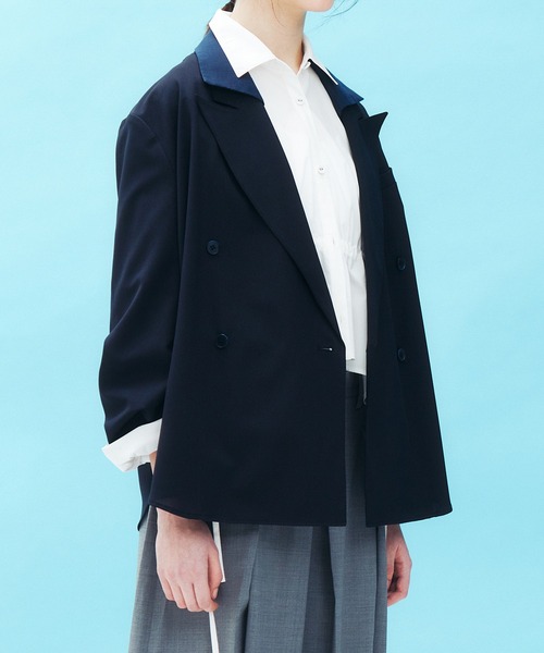 LE CIEL BLEU(ルシェルブルー)の「ドローストリングウエストシャツ / Drawstring-Waist Shirt(シャツ/ブラウス・レディース・ライトブルー/ブラック/オフホワイト・36)」の7枚目の写真