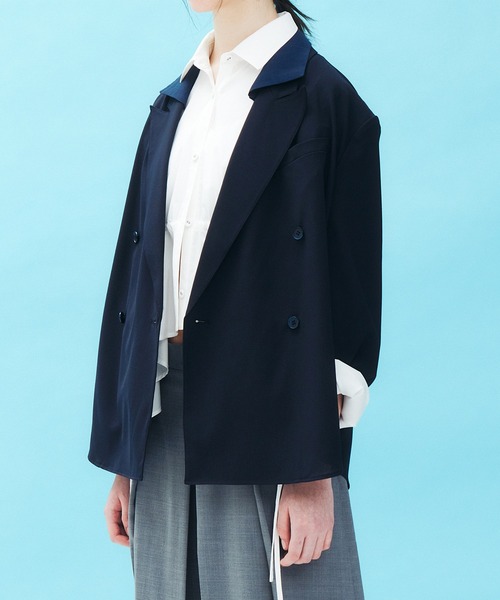 LE CIEL BLEU(ルシェルブルー)の「ドローストリングウエストシャツ / Drawstring-Waist Shirt(シャツ/ブラウス・レディース・ライトブルー/ブラック/オフホワイト・36)」の6枚目の写真