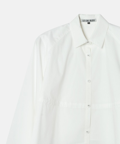 LE CIEL BLEU(ルシェルブルー)の「ドローストリングウエストシャツ / Drawstring-Waist Shirt(シャツ/ブラウス・レディース・ライトブルー/ブラック/オフホワイト・36)」の11枚目の写真