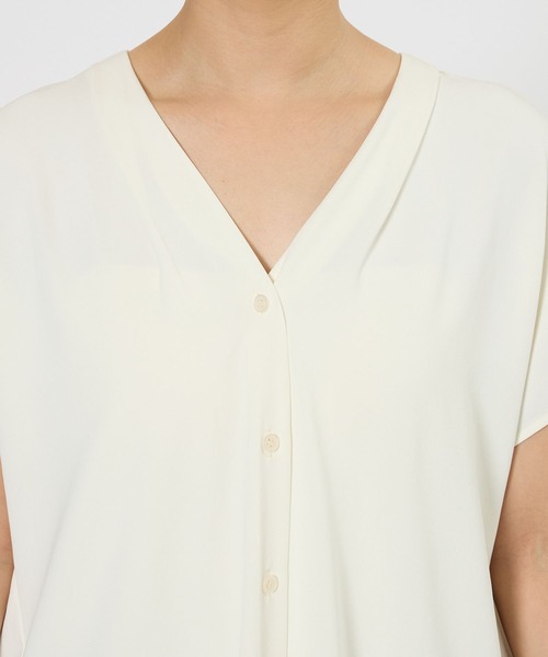 BARNYARDSTORM（バンヤードストーム）の「BARNYARDSTORM / ダブルクロスハーフスリーブブラウス【WEB限定カラー】（シャツ/ブラウス・レディース・ピンク/ホワイト/モカ/ブラック・S/M）」の14枚目の写真