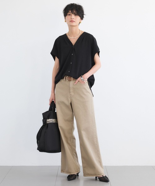 BARNYARDSTORM（バンヤードストーム）の「BARNYARDSTORM / ダブルクロスハーフスリーブブラウス【WEB限定カラー】（シャツ/ブラウス・レディース・ピンク/ホワイト/モカ/ブラック・S/M）」の22枚目の写真