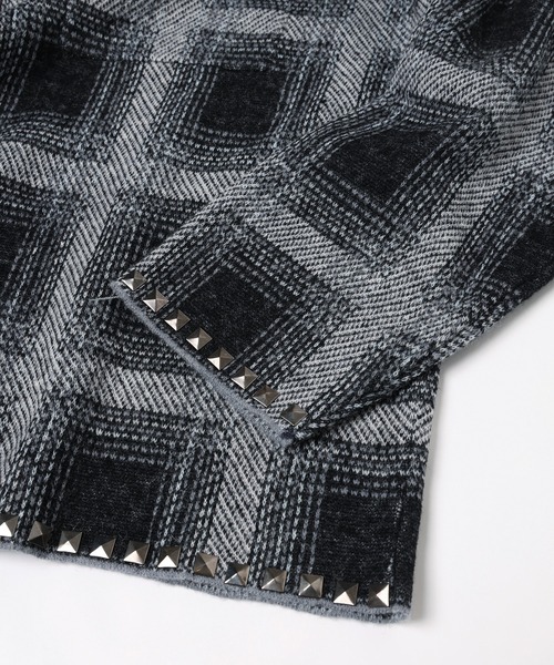 amok(アモク)の「KNIT CHECK SHIRT(シャツ/ブラウス・メンズ・ブラック/ミント・M/S)」の7枚目の写真