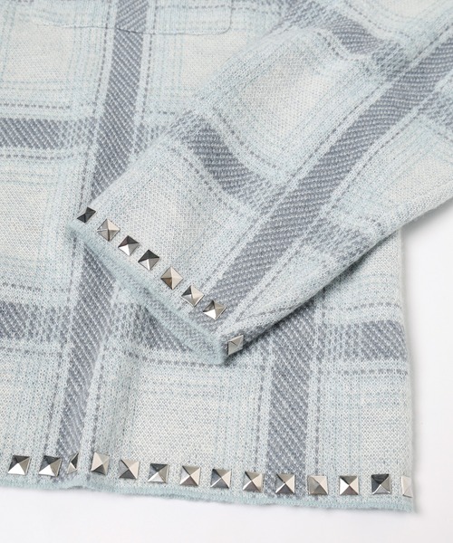 amok(アモク)の「KNIT CHECK SHIRT(シャツ/ブラウス・メンズ・ブラック/ミント・M/S)」の3枚目の写真