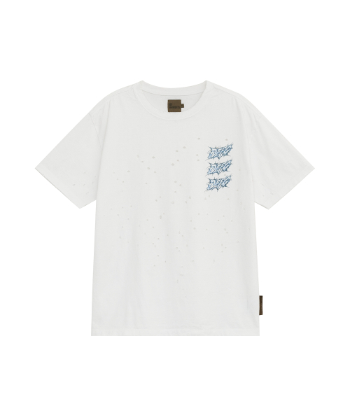ICY LOGO DEMAGED T-SHIRTS [WHITE]