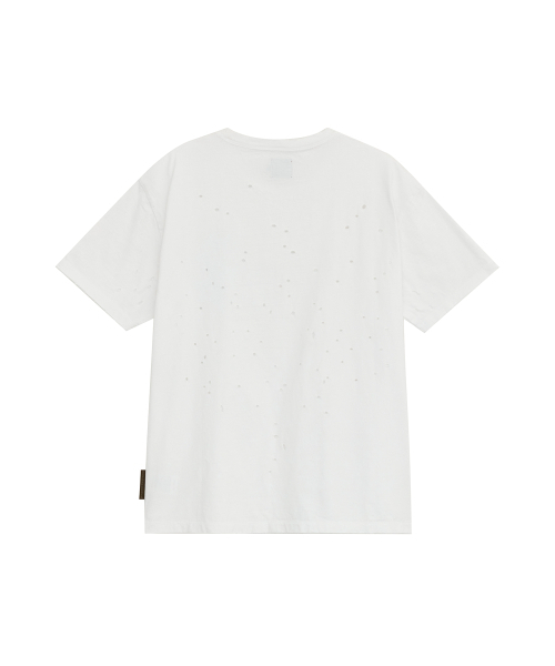 DEFGARMENTS（デフグラメンツ）の「ICY LOGO DAMAGED T-SHIRTS [WHITE]（Tシャツ/カットソー・レディース・その他・MEDIUM/LARGE）」の2枚目の写真