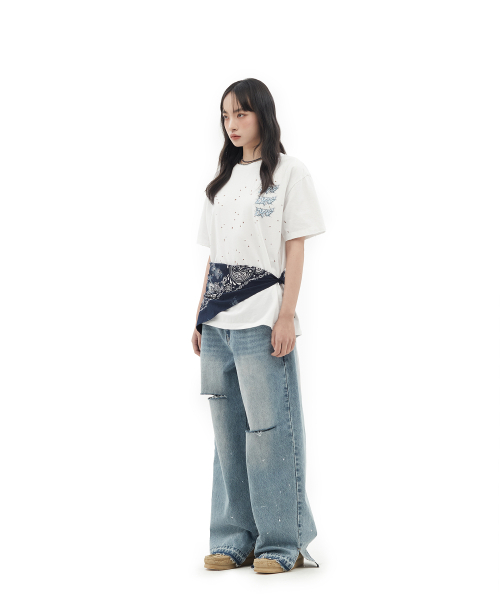 DEFGARMENTS（デフグラメンツ）の「ICY LOGO DAMAGED T-SHIRTS [WHITE]（Tシャツ/カットソー・レディース・その他・MEDIUM/LARGE）」の4枚目の写真