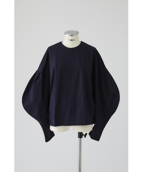 RIM.ARK（リムアーク）の「Curved line cotton tops カーブド ライン コットン トップス（Tシャツ/カットソー・レディース・ブルー/ブラック/ネイビー/ホワイト・FREE）」の3枚目の写真