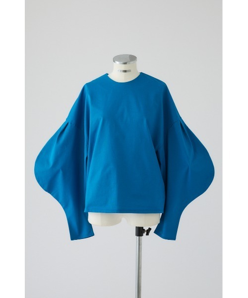 RIM.ARK（リムアーク）の「Curved line cotton tops カーブド ライン コットン トップス（Tシャツ/カットソー・レディース・ブルー/ブラック/ネイビー/ホワイト・FREE）」の4枚目の写真