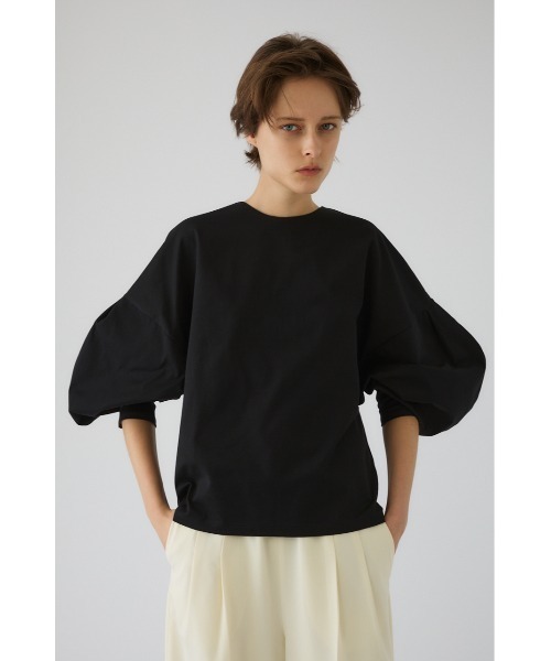 RIM.ARK（リムアーク）の「Curved line cotton tops カーブド ライン コットン トップス（Tシャツ/カットソー・レディース・ブルー/ブラック/ネイビー/ホワイト・FREE）」の19枚目の写真