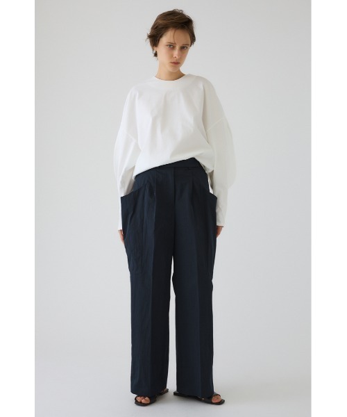 RIM.ARK（リムアーク）の「Curved line cotton tops カーブド ライン コットン トップス（Tシャツ/カットソー・レディース・ブルー/ブラック/ネイビー/ホワイト・FREE）」の5枚目の写真