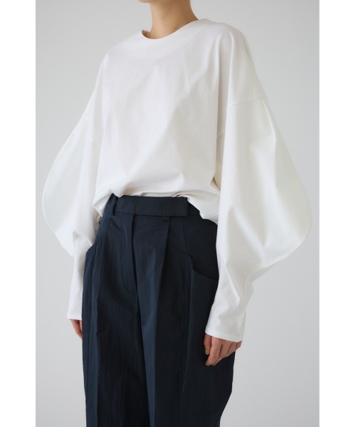 RIM.ARK（リムアーク）の「Curved line cotton tops カーブド ライン コットン トップス（Tシャツ/カットソー・レディース・ブルー/ブラック/ネイビー/ホワイト・FREE）」の12枚目の写真