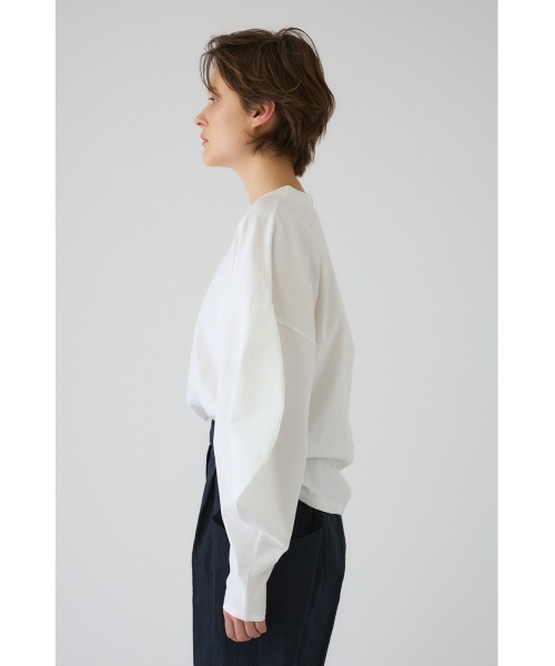 RIM.ARK（リムアーク）の「Curved line cotton tops カーブド ライン コットン トップス（Tシャツ/カットソー・レディース・ブルー/ブラック/ネイビー/ホワイト・FREE）」の13枚目の写真