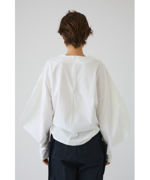 RIM.ARK（リムアーク）の「Curved line cotton tops カーブド ライン コットン トップス（Tシャツ/カットソー・レディース・ブルー/ブラック/ネイビー/ホワイト・FREE）」の14枚目の写真