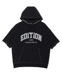 DISTN9NE（ディストナイン）の「エディション 半袖フードパーカー BLACK (LP7TU436-076)（パーカー）」