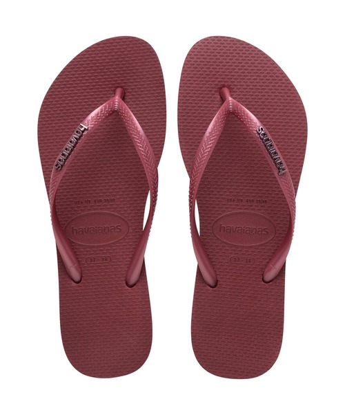 havaianas(ハワイアナス)の「SLIM LOGO METALLIC(サンダル・レディース・ゴールド系3/ブラック系その他2/ダークパープル・22cm/23cm/24.5cm/25.5cm)」の2枚目の写真