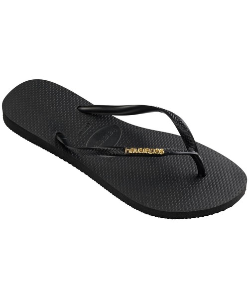 havaianas(ハワイアナス)の「SLIM LOGO METALLIC(サンダル・レディース・ゴールド系3/ブラック系その他2/ダークパープル・22cm/23cm/24.5cm/25.5cm)」の5枚目の写真