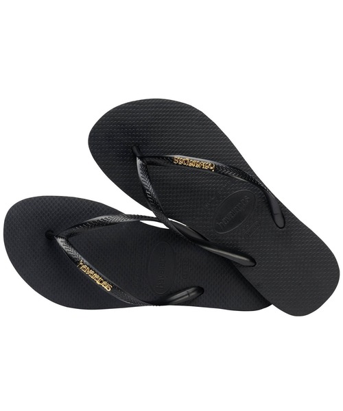 havaianas(ハワイアナス)の「SLIM LOGO METALLIC(サンダル・レディース・ゴールド系3/ブラック系その他2/ダークパープル・22cm/23cm/24.5cm/25.5cm)」の7枚目の写真