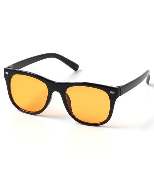 BREEZE(브리즈)의 「【UV컷】 키즈 선글라스(웰링턴・블랙 오렌지)(선글라스)」｜멀티