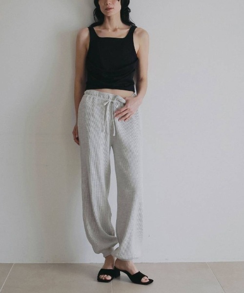 anuke（アンヌーク）の「anuke　Waffle Wide Pants ワッフルワイドパンツ/62620711（その他パンツ・レディース・オートミール・36）」の2枚目の写真