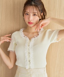 セール】bicolor rib knit tops／バイカラーリブニットクルーネック