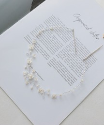 haremode（ハレモード）の「ドレスアクセサリー フラワーパールワイヤーヘッドドレス（ヘアピン）」