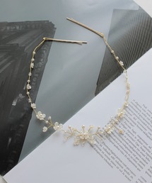 haremode（ハレモード）の「ドレスアクセサリー フラワーパールワイヤーヘッドドレス（ヘアピン）」