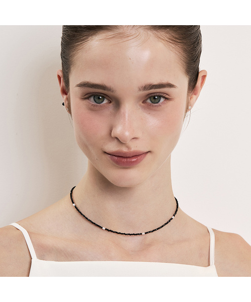 セール】rice pearl bead necklace (Red/Black)（ネックレス）｜HEI