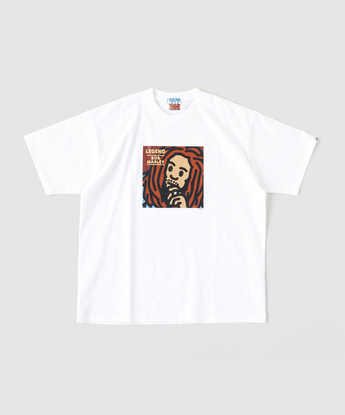 CITY COUNTRY CITY(シティーカントリーシティー)の「CCC x BOB MARLEY LEGEND Tsh(Tシャツ/カットソー・メンズ・ホワイト/ブラック・LARGE/MEDIUM)」の1枚目の写真