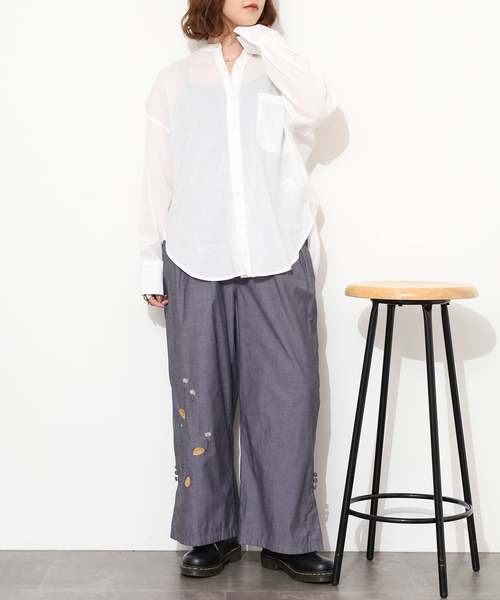Emago（イマゴ）の「EMAGO たんぽぽ刺繍ﾃｰﾊﾟｰﾄﾞﾊﾟﾝﾂ（その他パンツ・レディース・アイボリー/ブラック/ネイビー・FREE）」の17枚目の写真