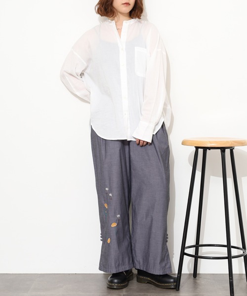 Emago（イマゴ）の「EMAGO たんぽぽ刺繍ﾃｰﾊﾟｰﾄﾞﾊﾟﾝﾂ（その他パンツ・レディース・アイボリー/ブラック/ネイビー・FREE）」の18枚目の写真