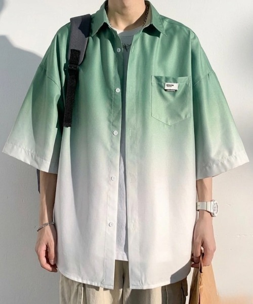 link lot(リンクロット)の「ピスネーム付きグラデーション半袖シャツ(シャツ/ブラウス・メンズ・ピンク/ブルー/ブラック・M)」の10枚目の写真