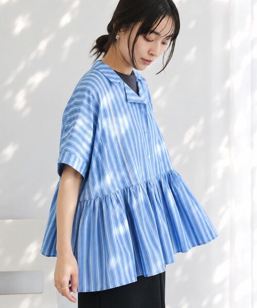 CRAFT STANDARD BOUTIQUE(クラフトスタンダードブティック)の「インド製ペプラムブラウス ◆(シャツ/ブラウス・レディース・ブラック/レッド/ホワイト/ストライプ・FREE)」の10枚目の写真