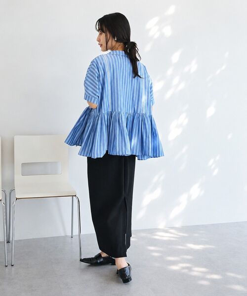 CRAFT STANDARD BOUTIQUE(クラフトスタンダードブティック)の「インド製ペプラムブラウス ◆(シャツ/ブラウス・レディース・ブラック/レッド/ホワイト/ストライプ・FREE)」の14枚目の写真