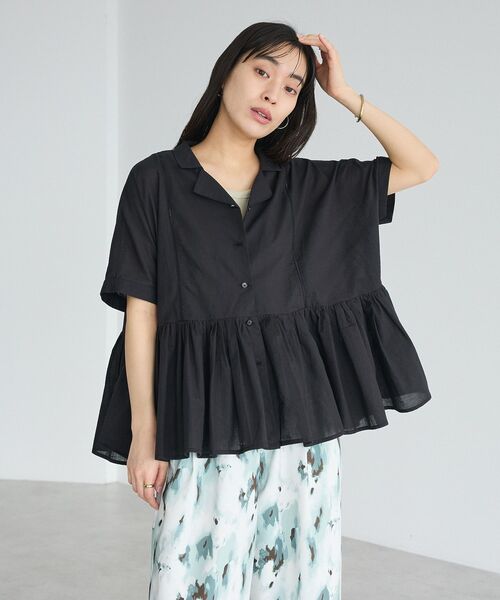 CRAFT STANDARD BOUTIQUE(クラフトスタンダードブティック)の「インド製ペプラムブラウス ◆(シャツ/ブラウス・レディース・ブラック/レッド/ホワイト/ストライプ・FREE)」の19枚目の写真