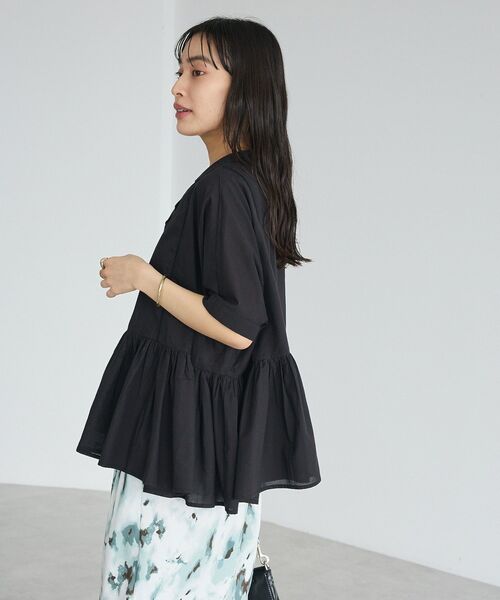 CRAFT STANDARD BOUTIQUE(クラフトスタンダードブティック)の「インド製ペプラムブラウス ◆(シャツ/ブラウス・レディース・ブラック/レッド/ホワイト/ストライプ・FREE)」の20枚目の写真