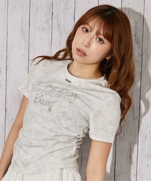 GORGE | 《ラインストーンロゴ×ムラ染め》Tシャツ/ストリート×Y2K/春夏/全3色(Tシャツ/カットソー)