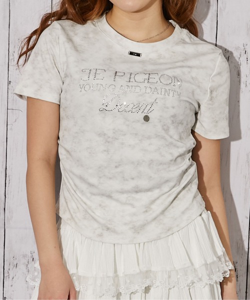 GORGE（ゴージ）の「《ラインストーンロゴ×ムラ染め》Tシャツ／ストリート×Y2K／春夏／全3色（Tシャツ/カットソー・レディース・ミント/ブラック/オフホワイト・F）」の11枚目の写真