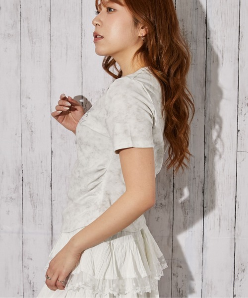 GORGE（ゴージ）の「《ラインストーンロゴ×ムラ染め》Tシャツ／ストリート×Y2K／春夏／全3色（Tシャツ/カットソー・レディース・ミント/ブラック/オフホワイト・F）」の12枚目の写真